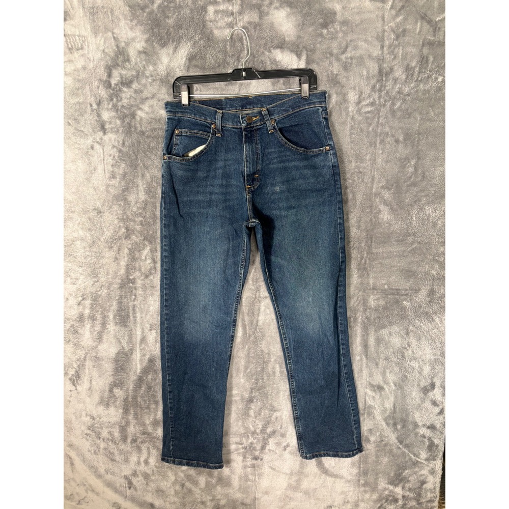 Wrangler Premium Quality Mens Straight Leg Jeans Medium Wash Blue Denim 33x29